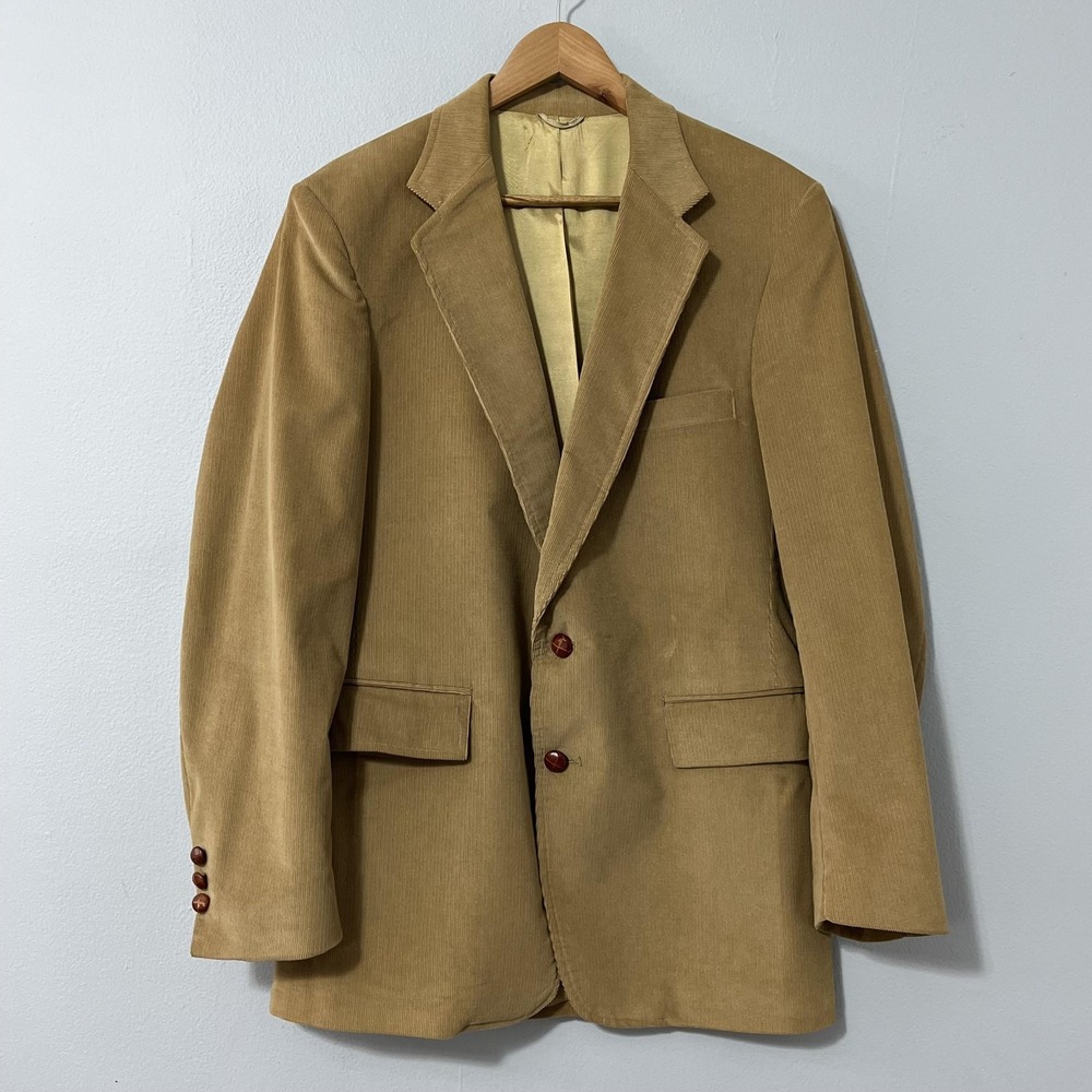 Levi Strauss Tailored Classics Sport Coat Mens 40R Brown Corduroy Jacket Vintage